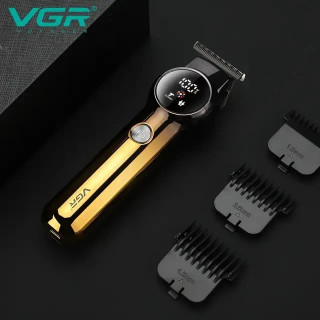 ماشین اصلاح موی سر و صورت وی جی آر (VGR) مدل V-989 - باتری ۱۲۰۰ میلیآمپر - تیغه استیل ضدزنگ و شارژ USB